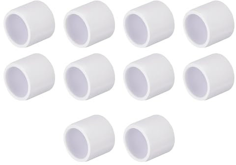 TOP-VIGOR 10Pcs 1/2 Inch PVC Pipe End Cap Fitting, PVC Pipe End Cap Plug Adapter, Slip Socket External End Caps for DIY Shelf Garden Support Structure Storage Frame