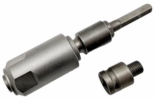kompakter HEX 6Kant (10mm) Adapter für kleine 13mm Spann Bohrfutter (Akkuschrauber) und 1/2 (Schlagschrauber) zu SDS Plus Aufnahme Bohrer Meißel HEX 6 Kant auf SDS-Plus L: nur 150mm