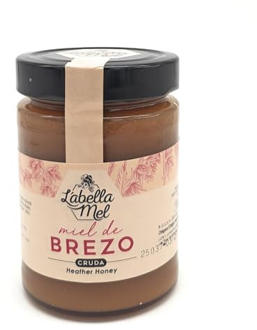 Roher Heidehonig aus Spanien - Premium Qualität - reines Naturprodukt - kaltgeschleudert - unfiltriert - herber Geschmack - leicht geleeartige Konsistenz, Größe:500 g, Geschmack:RAW Heidekraut