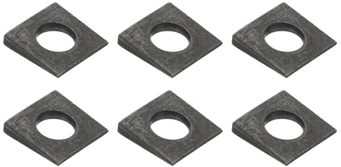 PATIKIL 6 Stück Abgeschrägte Vierkant-Unterlegscheiben M16x35mm Schwarz | Vierkant Abgeschrägte Lagerstrebenplatte Flache UnterlegAbstandshalter, Für 16mm Schrauben, KeilunterlegNivellierung
