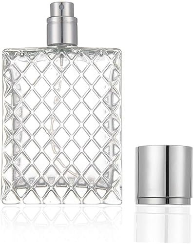 Zhhuoc Clear 100ml 3.4Oz Glass Spray Bottles Empty Square Perfume Fine Mist Atomizer Refillable Essential Oil Container for Travel Spray Bottles Refillable Containers