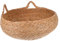 BUGUUYO Rattan Katzenstreu Katzenhausbett Korb Für Katzenbetten Runde Schlafhausbett Kleine Haustierbetten Warme Haustierbetten Schlafbett Für Katzen Hundekörbe Rohrkolbengras Khaki