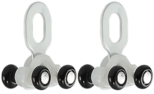 30Pcs Double Row Curtain Track Rollers, Silent Heavy Duty Drop Ceiling Curtains Rails Pulleys, White
