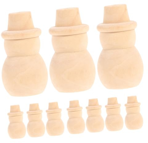 Gatuida 20 Stück Teiliges Schneemann-holzfiguren zum Bemalen Naturbelassene Diy-holzpuppen für Kinderbastelprojekte Glatte Oberfläche Langlebige Holzdekoration für Weihnachts