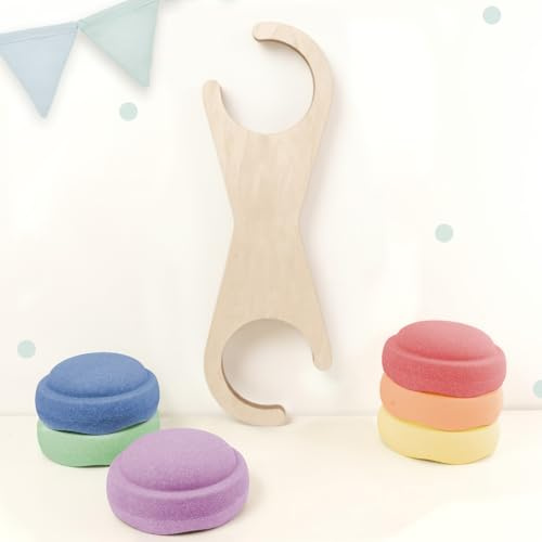 hellomini Abenteuerbrücke für Stapelstein® – personalisierbar mit Namen Gravur – Holz Spielzeug für Kinder – Balancierbrücke für Motorik & Bewegung - Montessori Zubehör