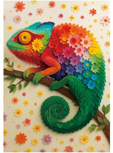 BenBen 500 Piece Jigsaw Puzzles for Adults, Chameleon, 14.5 x 10.5 | Dust free, Challenging Puzzles, Puzzle Game for Women Men, Home Décor