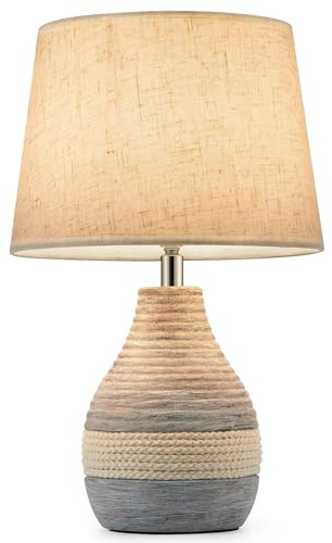 LIT AMPO Rechargeable Cordless Table Lamp Battery Operated, Ceramic Base