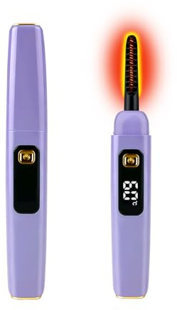 Tehoi S800 Beheizbare Wimpernzange, 6 Stufen, LED, 10s Locken (Purple+Gold) | Heated eyelash curler; 6 Temperaturstufen; Ein-Knopf-Bedienung; LED; 5 Min Auto-Off; Memory; 10s Locken; Mascara-Partner