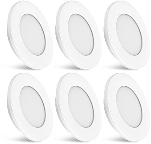 Dream Lighting 12volt Downlights, Recessed LED Lighting for Motorhome Caravan Campervan Yacht, White Shell, Warm White, Pack of 6