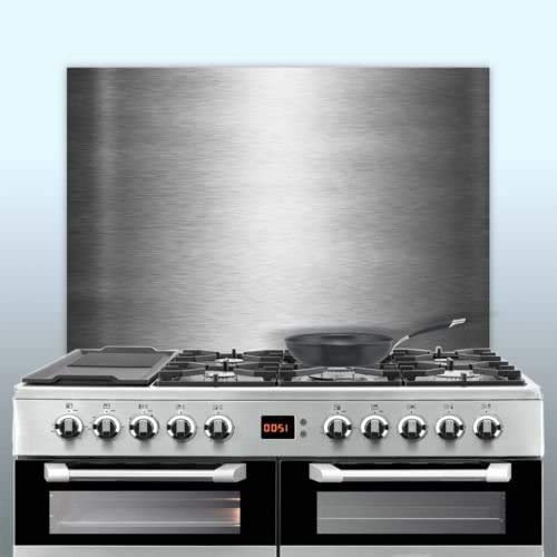 Displaypro 0.9mm Thick Brushed Stainless Steel Kitchen Cooker Hob Wall Splashback (850, 600)