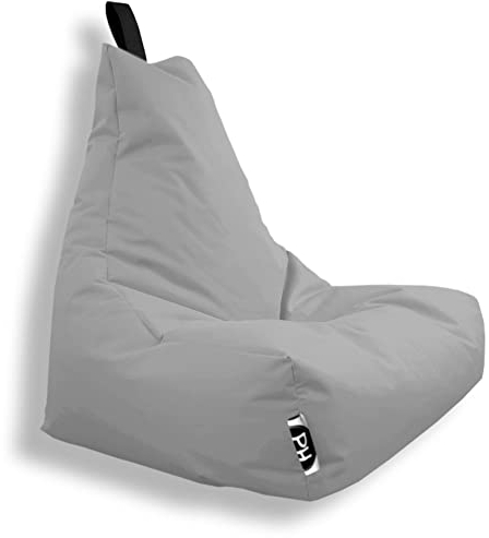 PATCH HOME Patchhome Lounge Sessel XXL Gamer Sessel Sitzsack Sessel Sitzkissen In & Outdoor geeignet fertig befüllt | XXL - Grau - in 2 Größen und 25 Farben