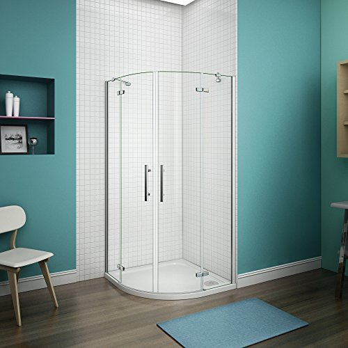 Duschabtrennung Duschkabine Runddusche 90 x 90x195cm Viertelkreis NANO-Beschichtung Drehtür Duschtür