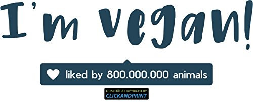 CLICKANDPRINT Aufkleber » I am vegan!, 175x59,3cm, Blaugrau Metallic • Dekoaufkleber/Autoaufkleber/Sticker/Decal/Vinyl