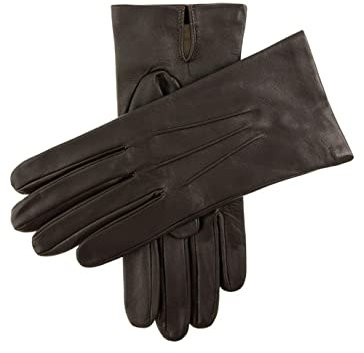 Dents Keswick Herren Lederhandschuhe mit Seide gefüttert, braun, 7.5