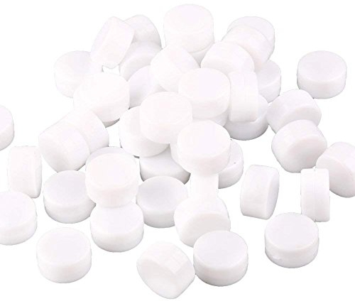 MEJOSER 50PCS Hochets Jouet 22mm Squeaker Plastique Jouet Bruit Maker Hochet Balles Blanches Rattle Hochets Jouets à Couinement Balle DIY pour Bébé Chiens Chat Grelot pour Couture Poupee Crochet