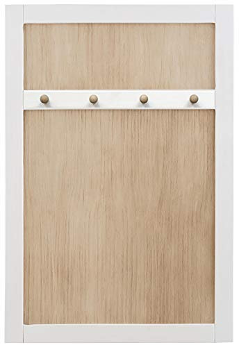 dasmöbelwerk Garderobe Wandpaneel mit 4 Haken FSC®-Zertifiziert Holz weiß 57705