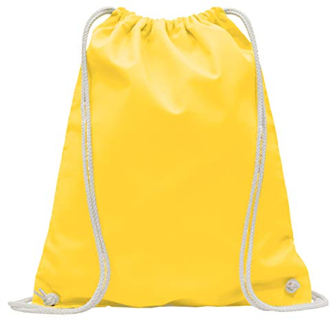 MyShirt Baumwoll Turnbeutel 38 x 46cm unbedruckt mit Kordelzug - 19 Farben - Jutebeutel OEKO-TEX® geprüft Gym Sack zum bemalen, Farbe:gelb