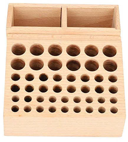 MAGT Organizer per Cacciaviti, 48 Fori Porta Cacciaviti da Banco Multifunzionale Mensola Cacciaviti Pannello Forato in Legno Scatola Punte Trapano Vuoto, Mensola Organizzatore Attrezzi da Lavoro