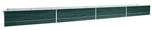 vidaXL Hochbeet Pflanzkübel Pflanzbeet Gemüsebeet Gartenbeet Frühbeet Blumenkasten Pflanzkasten Garten Verzinkter Stahl 600x80x45cm Grün