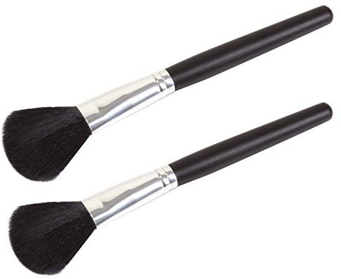 2x Fan Shaped Blusher Kabuki Makeup Brushes - Professional Cosmetic Tool