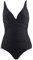 Laorchid einteiliger Badeanzug bademode v Ausschnitt Damen Badeanzug bauchweg Push up Bademode Swimsuit high Waist Schwimmanzug Schwarz XL