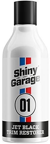 SHINY GARAGE Jet Black 250 ml | Dressing für Außenkunststoffe Stellt Originalfarbe wieder her Bietet UV Schutz Hydrophobes Finish Ohne Silikone oder Lösungsmittel Frischer Duft
