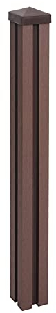Mendler WPC-Pfosten Sarthe-WPC-Zaun, Pfeiler Pfahl, Stecksystem - 98cm, braun