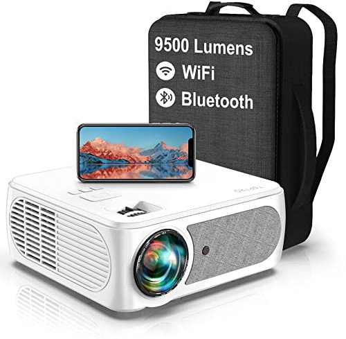 Projector, TOPTRO WiFi Projector 4K 5G Bluetooth Projector, 10000LM Native 1080p Full HD Video Projector, 4P/4D Keystone/Zoom ±50°, 350 Display Home Outdoor Projector for Smartphone,TV,PS4,PPT