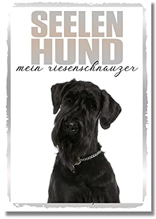Riesenschnauzer Seelenhund Dog Schild Spruch Türschild Hundeschild Warnschild Soulmate