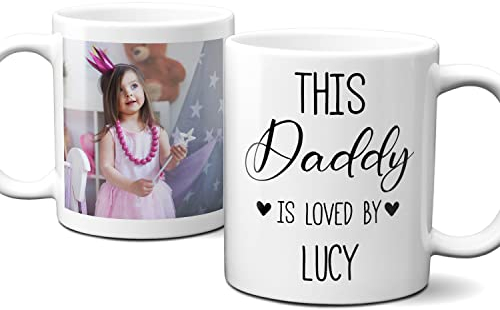 Thoughtful Gifts Premium Personalised Mug for Daddy, Add Name and a Special Photo, Cup Father’s Day, Photo Day Mug, Gift Christmas or Birthday Present