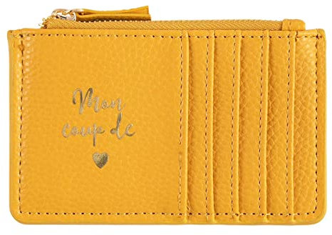 Draeger Paris - Porte-Cartes Zippé - Mon Coup De Coeur - Jaune Moutarde - polyuréthane