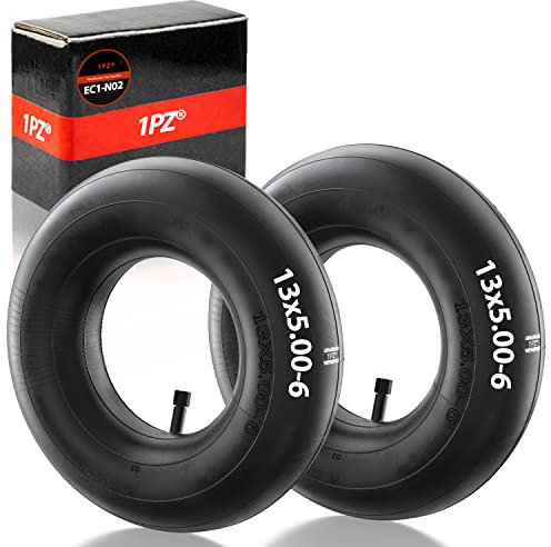 1PZ EC1-N02 2 Pezzi Camera d'Aria 13 x 5.00-6 con asta Valvola Diritta TR13 per Carrelli Manuali Trattorini Tosaerba Rimorchi da Giardino Carriole Go Kart
