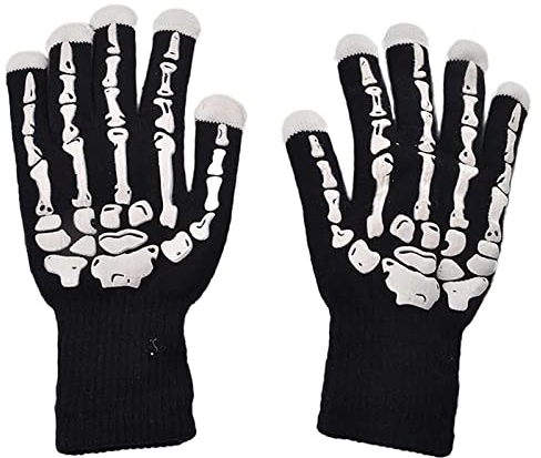 LED Leucht Handschuhe Für Erwachsene, 6 Blinkmodi Skelett Flash Finger Licht Handschuhe, Skelett Leuchtende Handschuhe/Tanzen/Weihnacht/Halloween/Clubs
