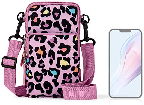 Choco Mocha Handtasche für Kinder - Mädchen Klein Umhängetasche - Trendige CrossBody Bag(Leopard-pink)