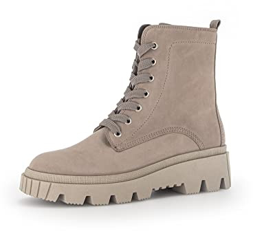 Gabor Damen Combat Boots, Frauen Stiefeletten,Wechselfußbett,Best Fitting,Winterstiefel,Winterschuhe,gefüttert,leinen (dust),39 EU / 6 UK