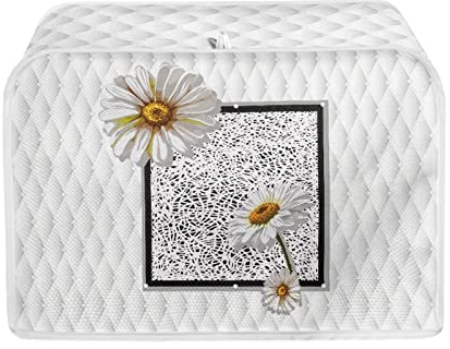 STUOARTE Universal Size 2 Slice Toaster Cover, Flower Daisy Print Toaster Appliance Dust-proof Cover For Kitchen Small Appliance Dust Cover and Fingerprint Protection, Machine Washable
