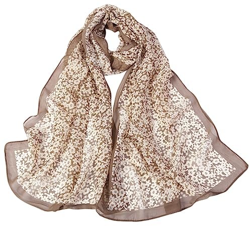 FAIRYGATE Damen Schal Sommer Chiffon Seidentuch Chic Hijab Kopftuch Frauen Konfektionskleidung Kleider Muslim Weicher Kopftücher A4306