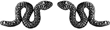 SLUYNZ S925 Sterlingsilber Punk Schlange Ohrstecker für Frauen Männer Damen Schlange Helix Ohrstecker Knorpel Kreuzstreifen Offene Schlangenohrringe (C-Black Gold)