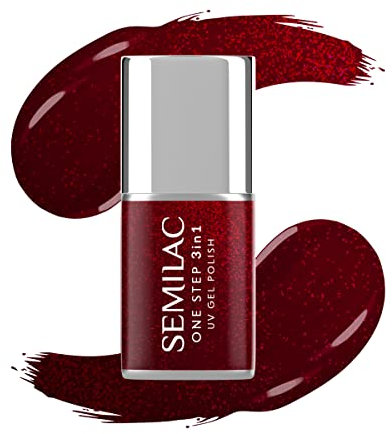 Semilac One Step 3in1 UV Nagellack S590 Glitter Red 7ml