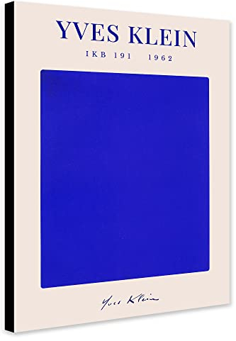 Yves Klein IKB 191 Kunstdruck auf Leinwand, gerahmt, verschiedene Größen, A2, 61 x 41 cm, Blau