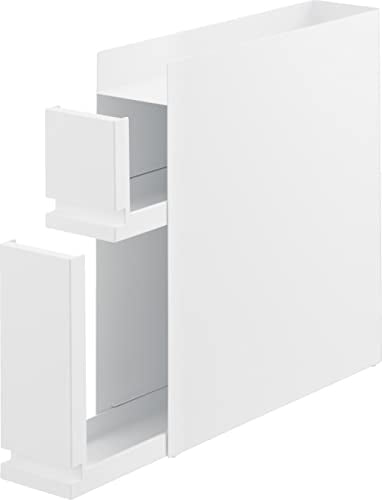 YAMAZAKI 4334 TOWER 2~Tiered Sliding Seasoning Rack, white, Steel/Polypropylene, 12.5 x 50~93 x 52.5 cm