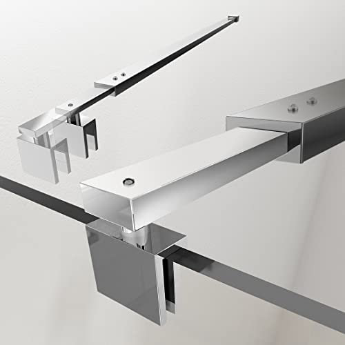 S'AFIELINA Barre de fixation paroi de douche extensible 700-1200mm flexible réglable tige barre de stabilisation télescopique en acier inoxydable pour épaisseur de verre 8 -10 mm (1 pièce)