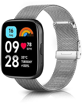 ToVioc Cinturino Compatibile con Xiaomi Redmi Watch 5 Active/5 Lite, 22mm Cinturini in Acciaio Inossidabile Adatto per Xiaomi Watch S4/S4 Sport/2/S3/S1 Pro/2 Pro - Argento