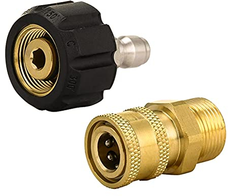 Pressure Washer Adapter Sets, M22 14mm to 1/4'' Quick Connect Fittings kits, Quick Connect Gun to Hose
