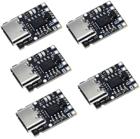 Hailege 5pcs TP4057 Lithium Batterie Ladeplatine 1A 3,7V mit Schutz Typ-C USB C Li-Ion Akku Ladeplatine