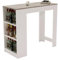 CraftPAK Bartisch grau - Weiss mit 3 Regalen | massiv und standfest | Küchentresen/Thekentisch freistehend für Küche & Esszimmer