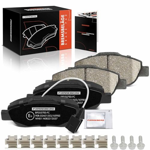 Frankberg Bremsbelagsatz inkl. 4x Bremsbeläge Vorne Kompatibel mit Punto Evo 199 500 312 Grande Punto 199 Qubo 225 500 C 312 Replace# 71770118,77367327