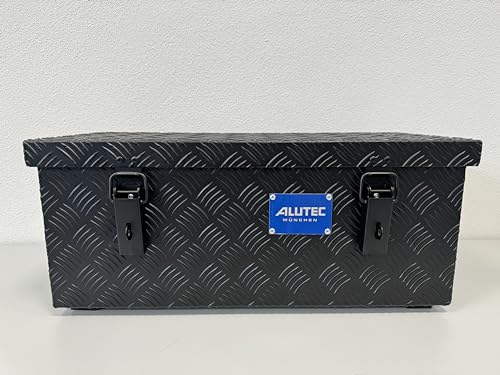 ALUTEC Aluminiumbox Extreme 37 (Farbe Schwarz, Inhalt 37 ltr., Innenmaße (LxBxH) 600 x 250 x 250 mm/Außenmaße (LxBxH) 622 x 275 x 270 mm, Aufbewahrungsbox, Alubox) 41037BLACK