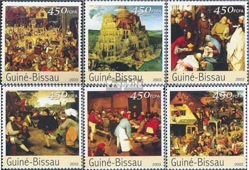 Prophila Collection Guinea-Bissau 2537-2542 (kompl. Ausgabe) postfrisch ** MNH 2003 Gemälde von Bruegel (Briefmarken für Sammler) Malerei