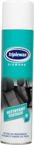 Triplewax Diamond Nettoyant Tissus 400 ml - Nettoyant pour sièges en tissu et tapis, mousse détachante au parfum floral pour l’intérieur